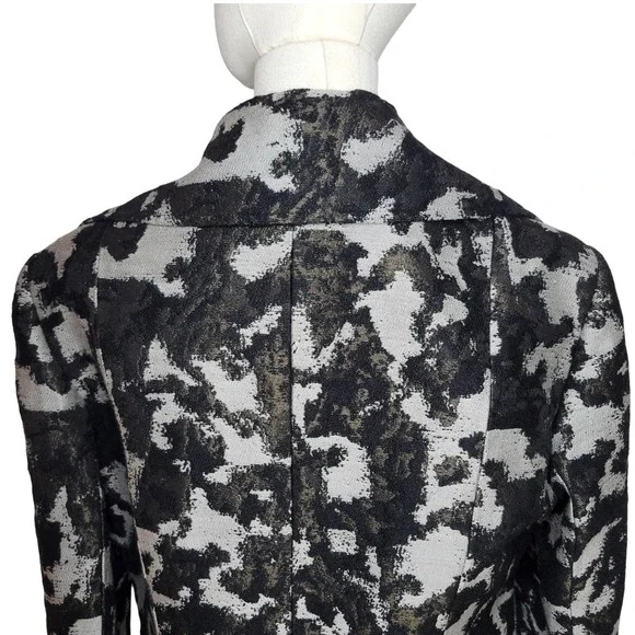 Lafayette 148 New York Camo Moto Jacket Blazer Size 12 Wool Blend Textured Work - Picture 8 of 8